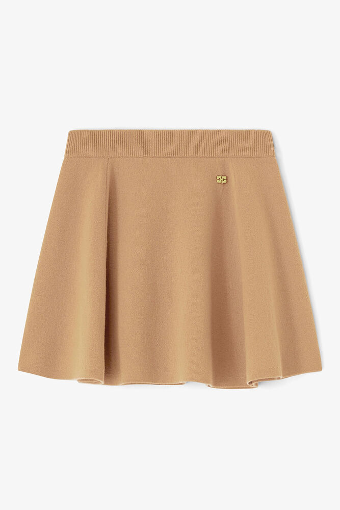 Cashmere Wool Mini Skirt, Incense