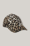 Canvas Cap, Cotton, in colour Leopard - 1 - GANNI