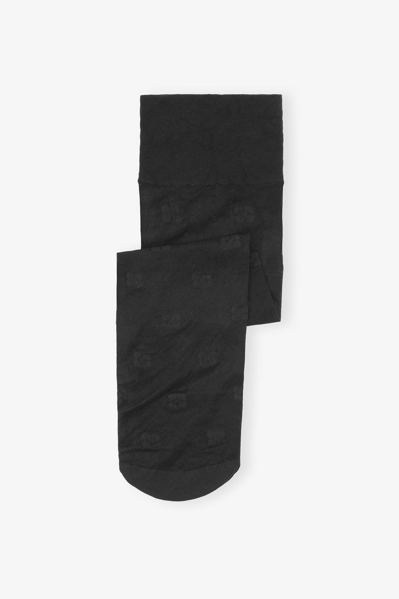 Schwarze Schmetterlingssocken aus Spitze, Recycled Polyamide, in colour Black - 1 - GANNI