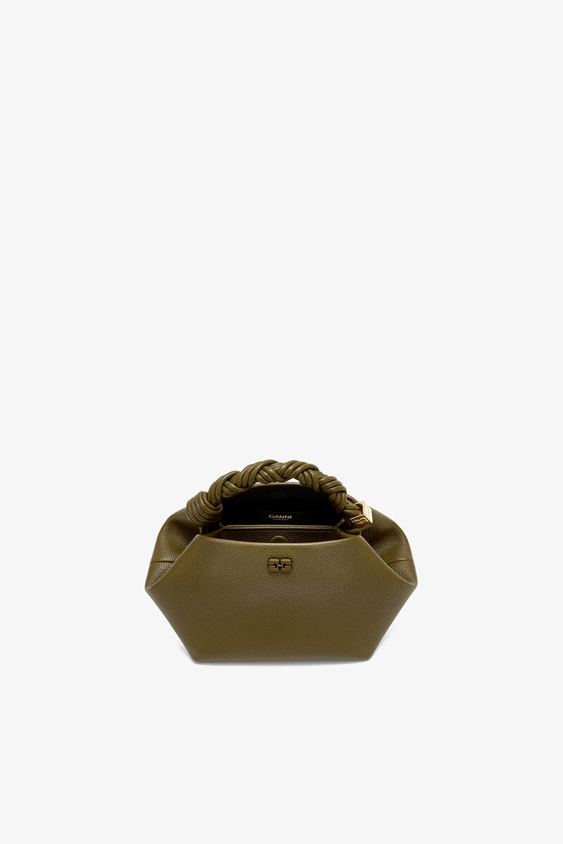 Small Bou Bag（グリーン）, Recycled Polyester, in colour Military Olive - 3 - GANNI