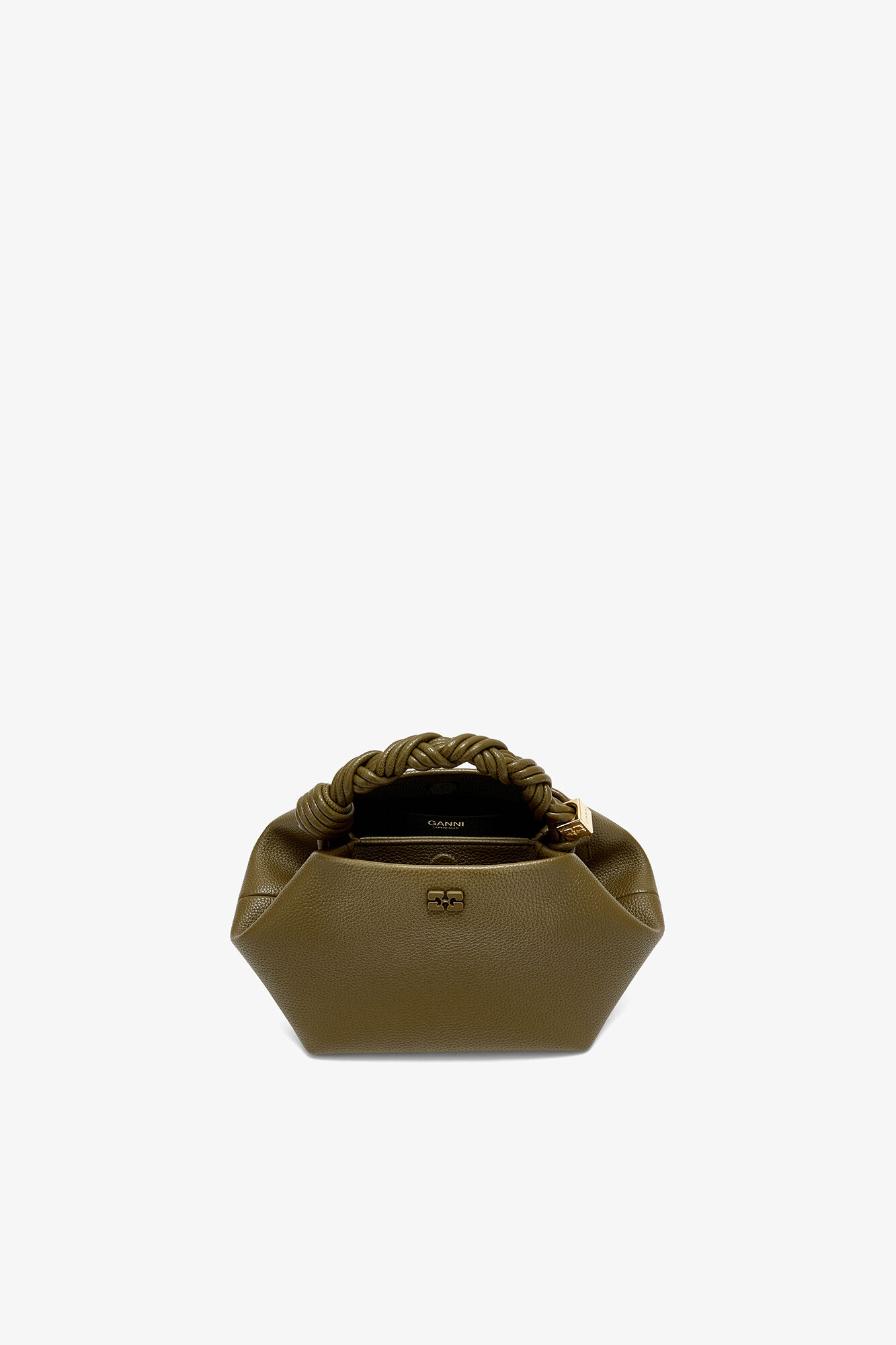 Small Bou Bag（グリーン）, Recycled Polyester, in colour Military Olive - 3 - GANNI