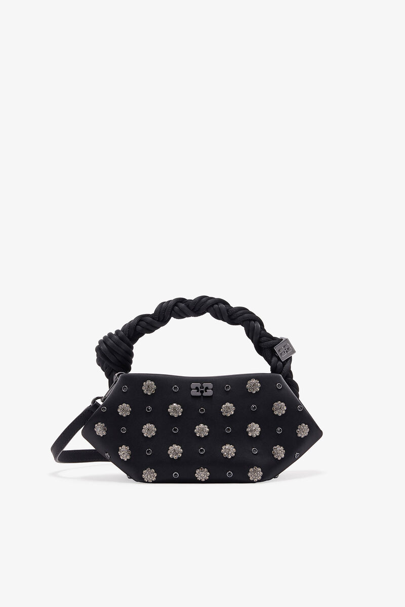 Svart mini GANNI Bou-veske med diamantmønster, Polyester, in colour Black - 1 - GANNI