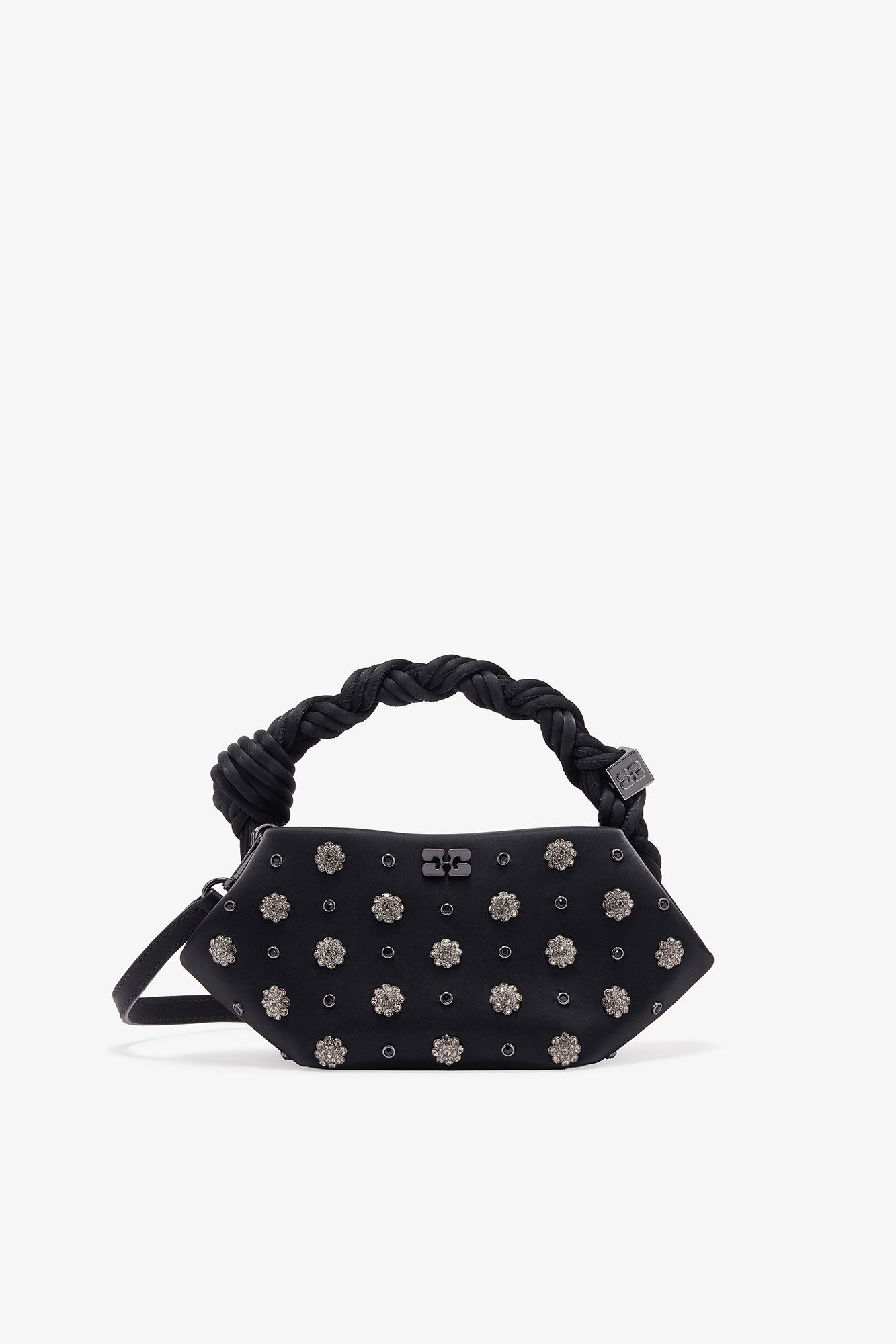 Svart mini GANNI Bou-veske med diamantmønster, Polyester, in colour Black - 1 - GANNI