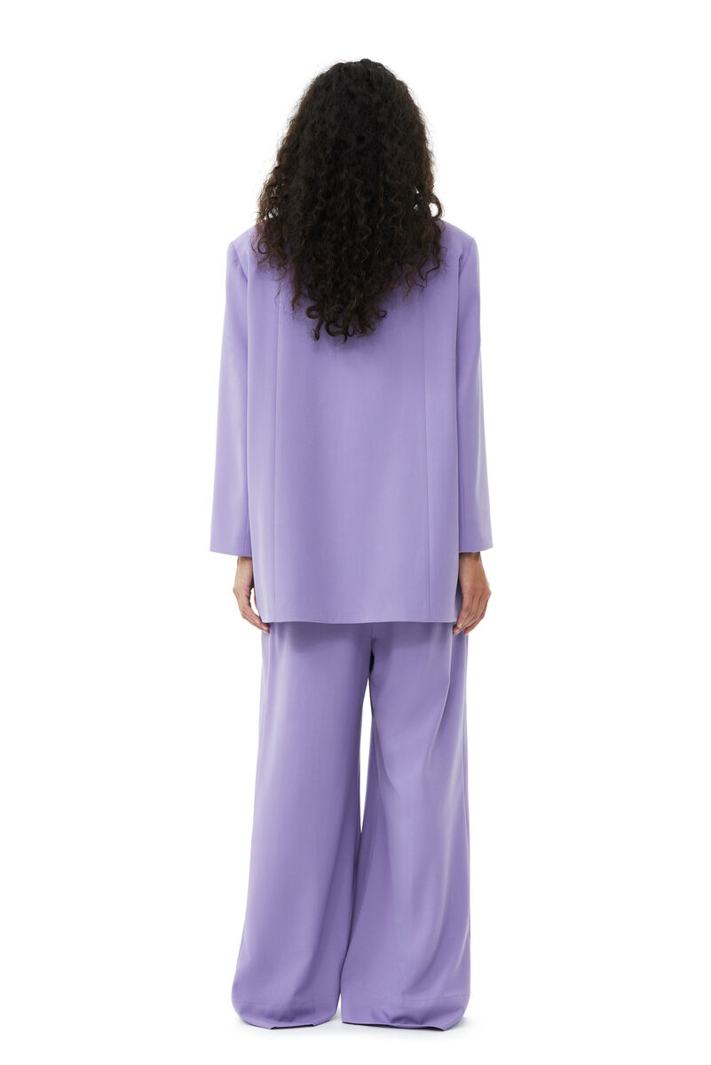 Purple Light Oversized-blazer, Elastane, in colour Purple Haze - 4 - GANNI