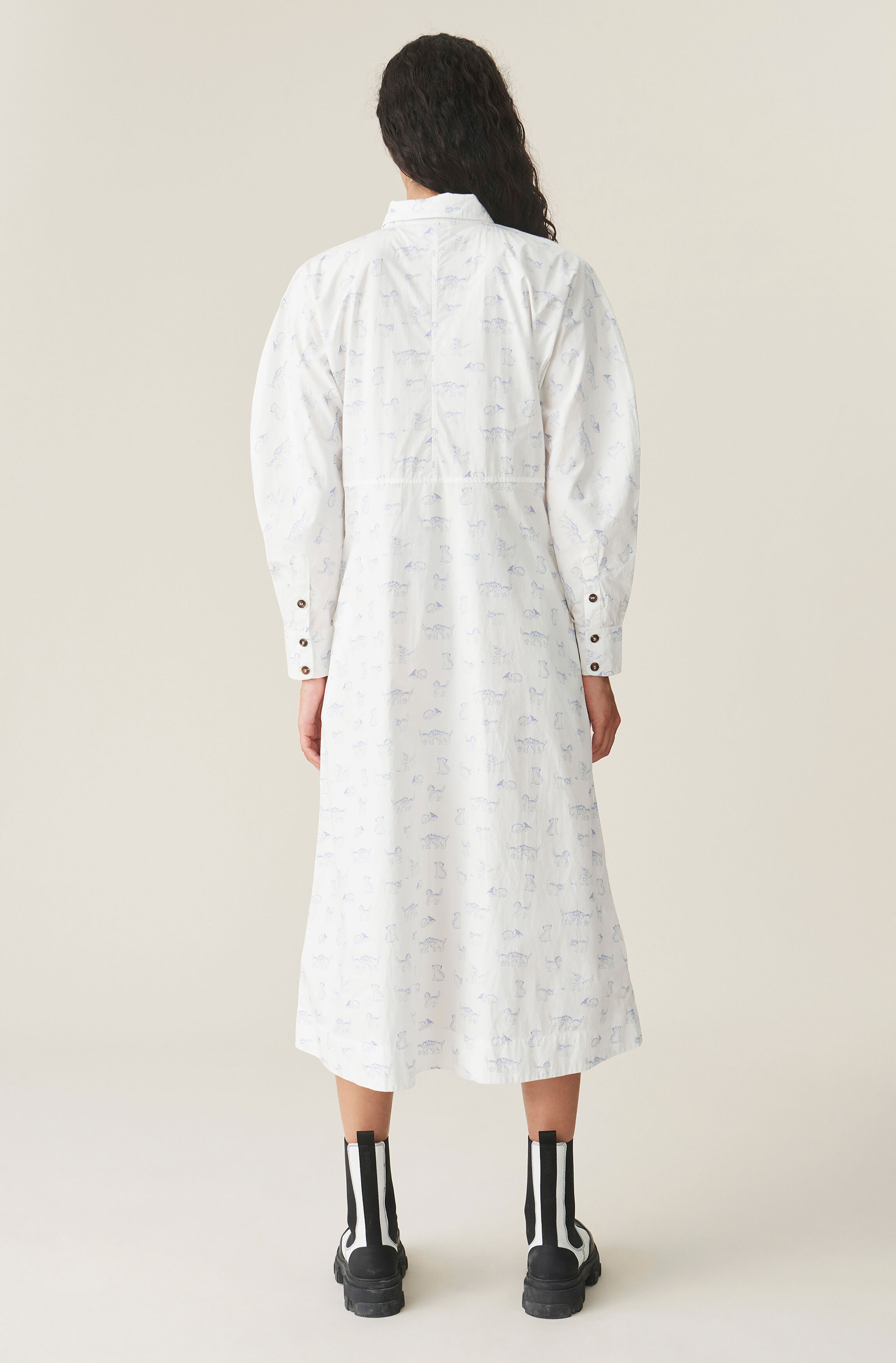 ganni cotton poplin dress