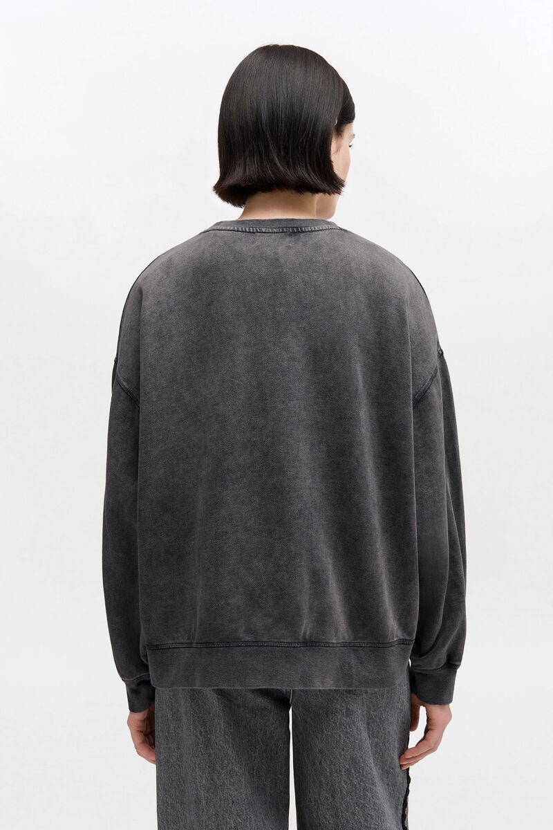 Vintage Wash Sweatshirt, in colour Black Washed - 3 - GANNI