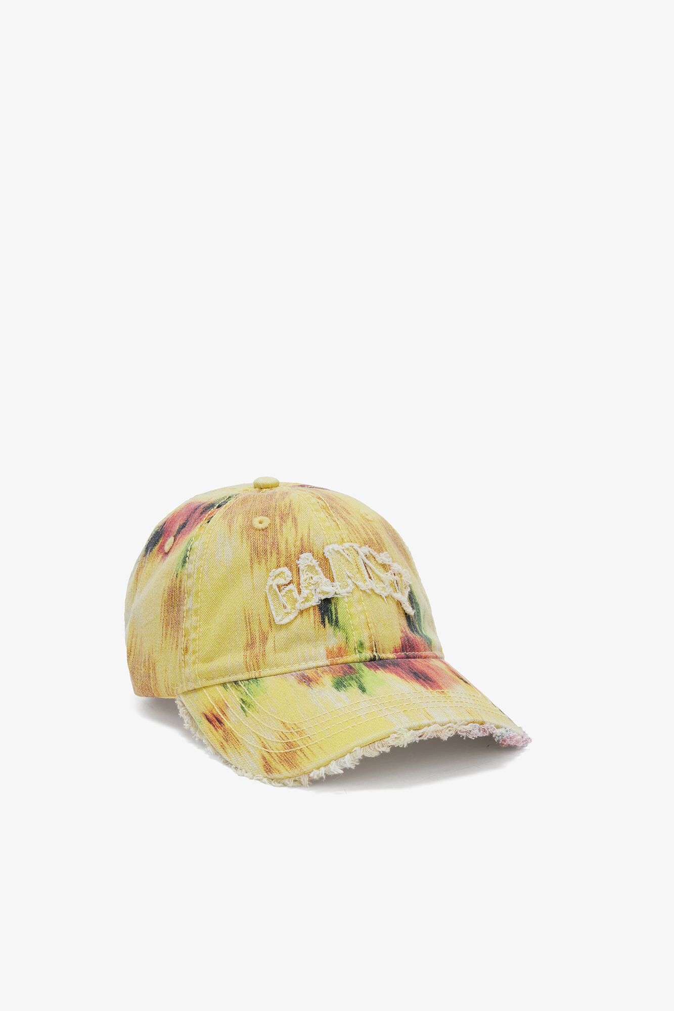 Cap in Washed Cotton, Organic Cotton, in colour Aurora - 1 - GANNI