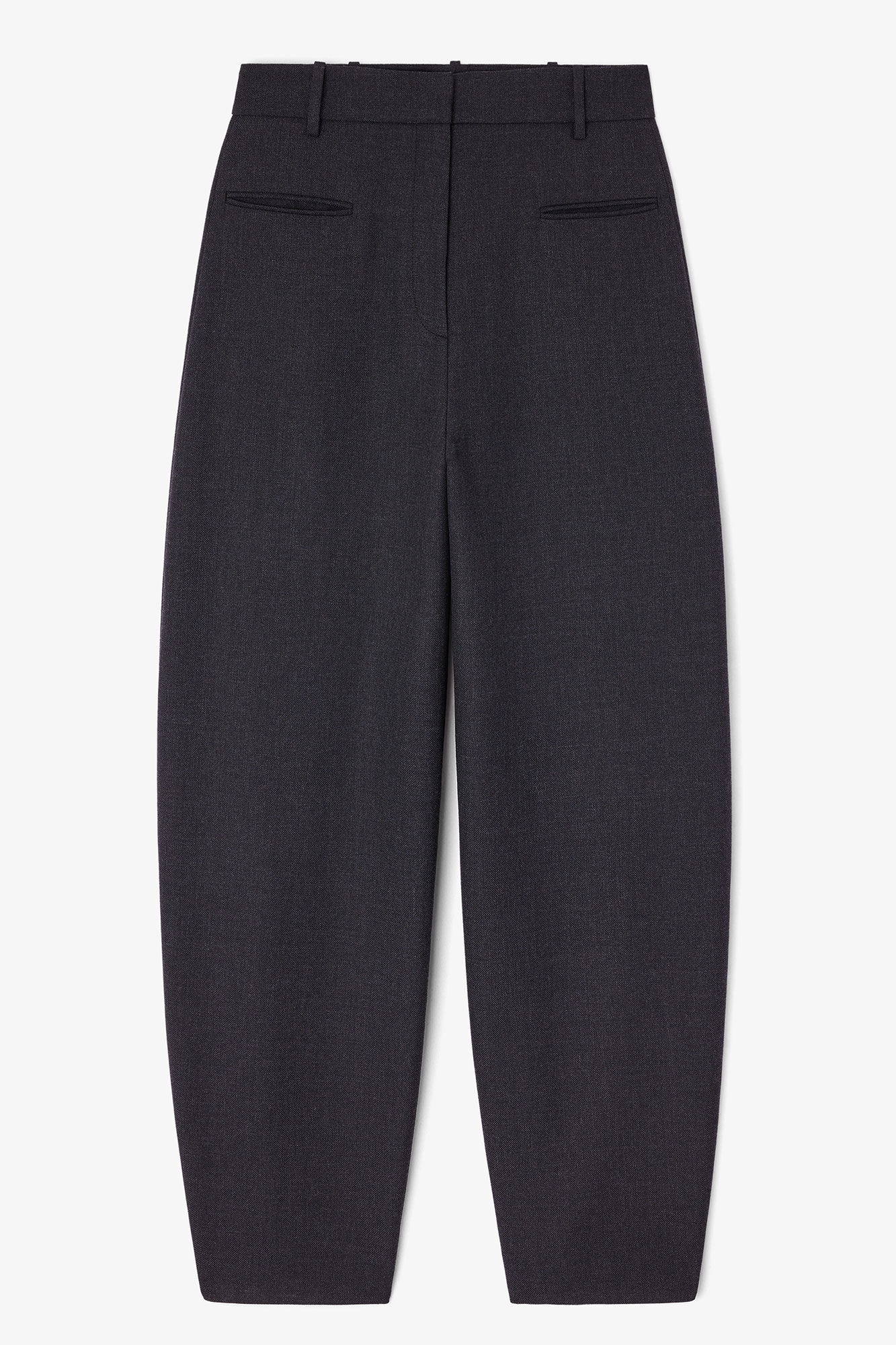 Grey Wool Suiting Trousers, in colour Phantom - 1 - GANNI