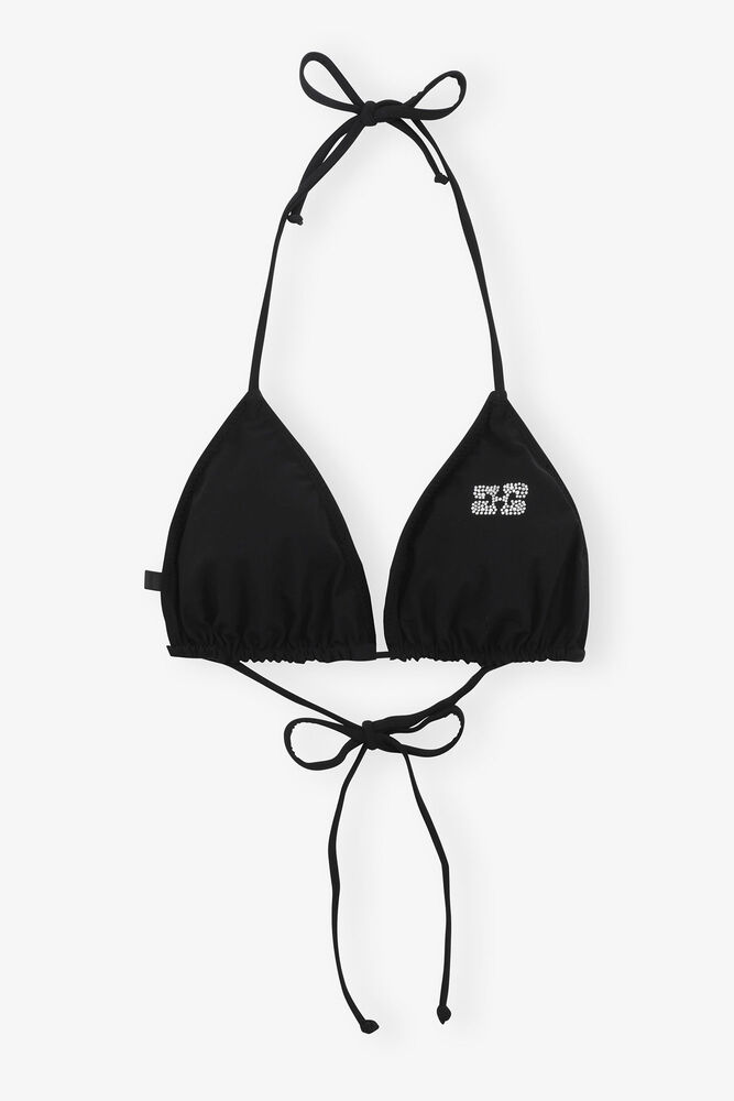 Recycled Matte String Bikini Top, Black
