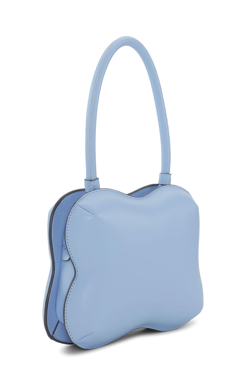 Light Blue Butterfly Top Handle väska, Polyester, in colour Light Blue Vintage - 2 - GANNI