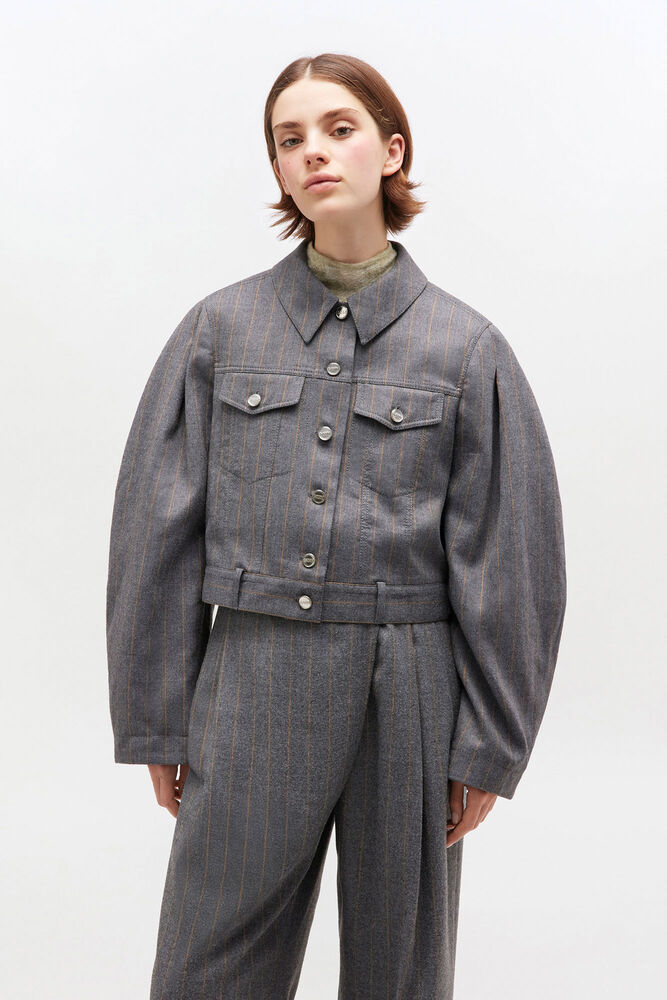 Grey Stripe Jacket, Pewter