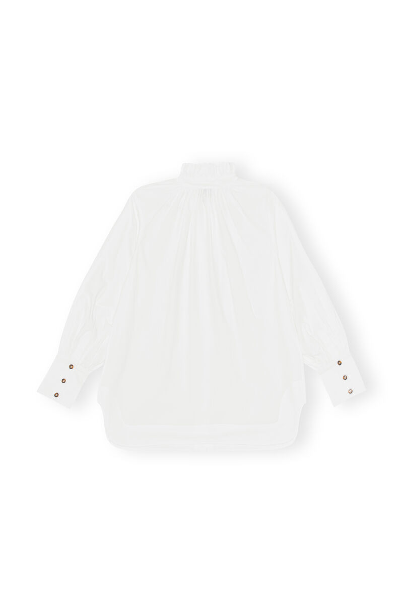 Cotton Poplin Shirt , Cotton, in colour Bright White - 2 - GANNI
