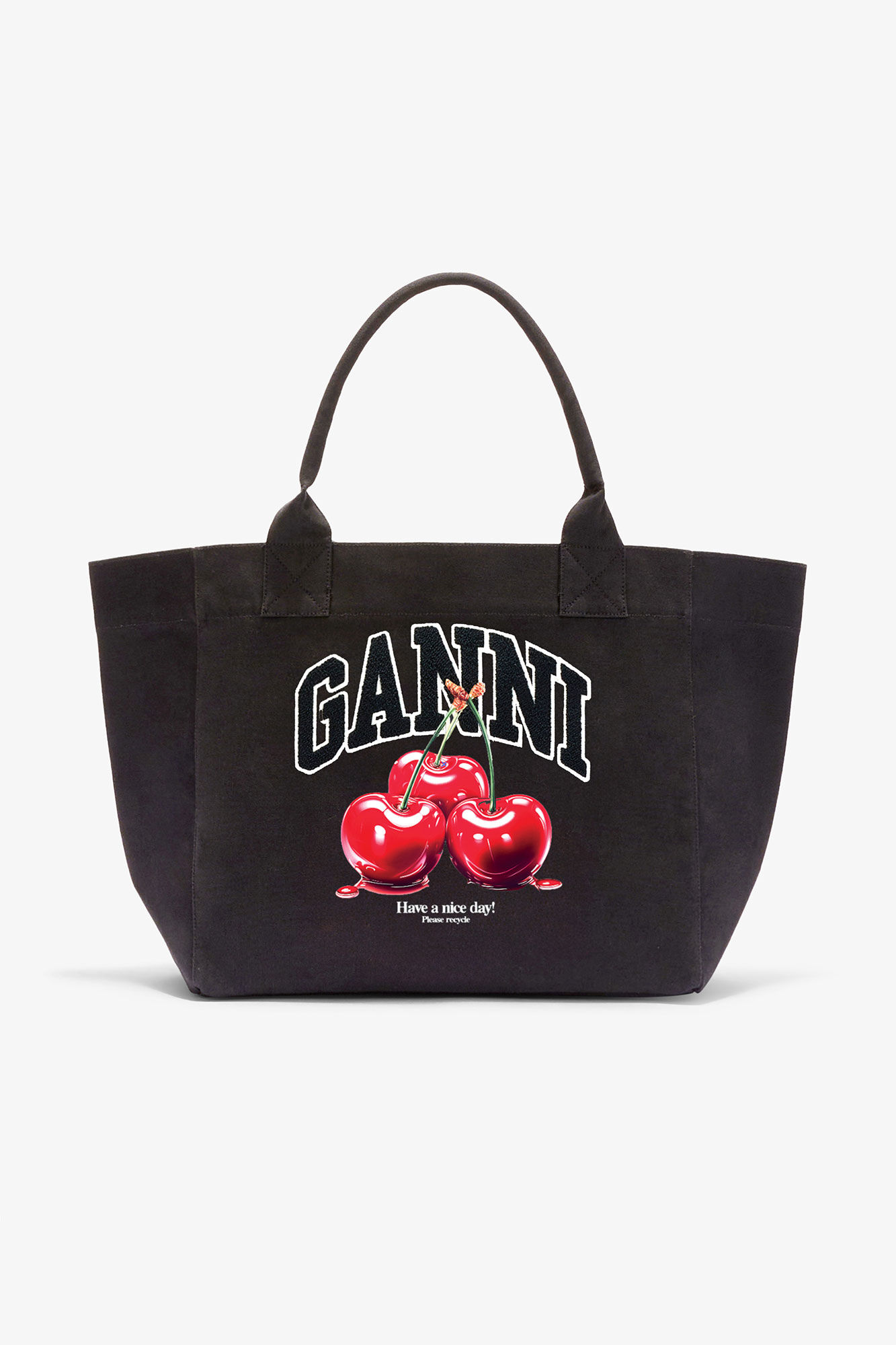 Phantom Black Medium Cherry Tote | GANNI US