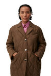 Ripstop Quilt Blazer, Recycled Polyester, in colour Teak - 3 - GANNI