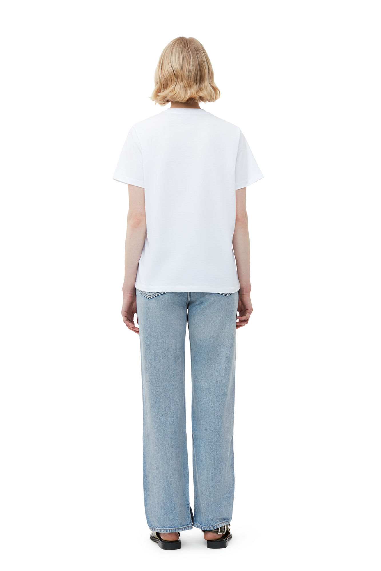 Relaxed Love Bunny T-shirt, Cotton, in colour Bright White - 3 - GANNI