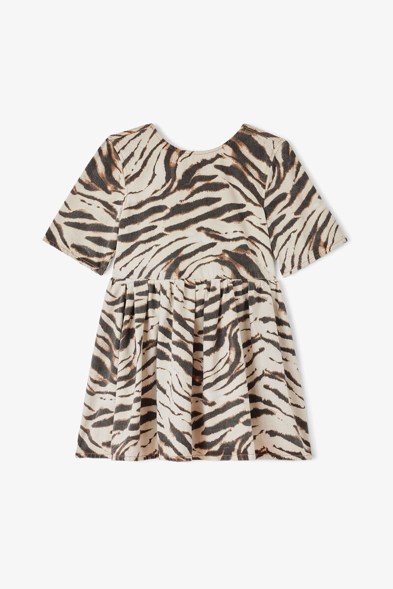 Kjole i zebra denim, Organic Cotton, in colour Egret - 1 - GANNI