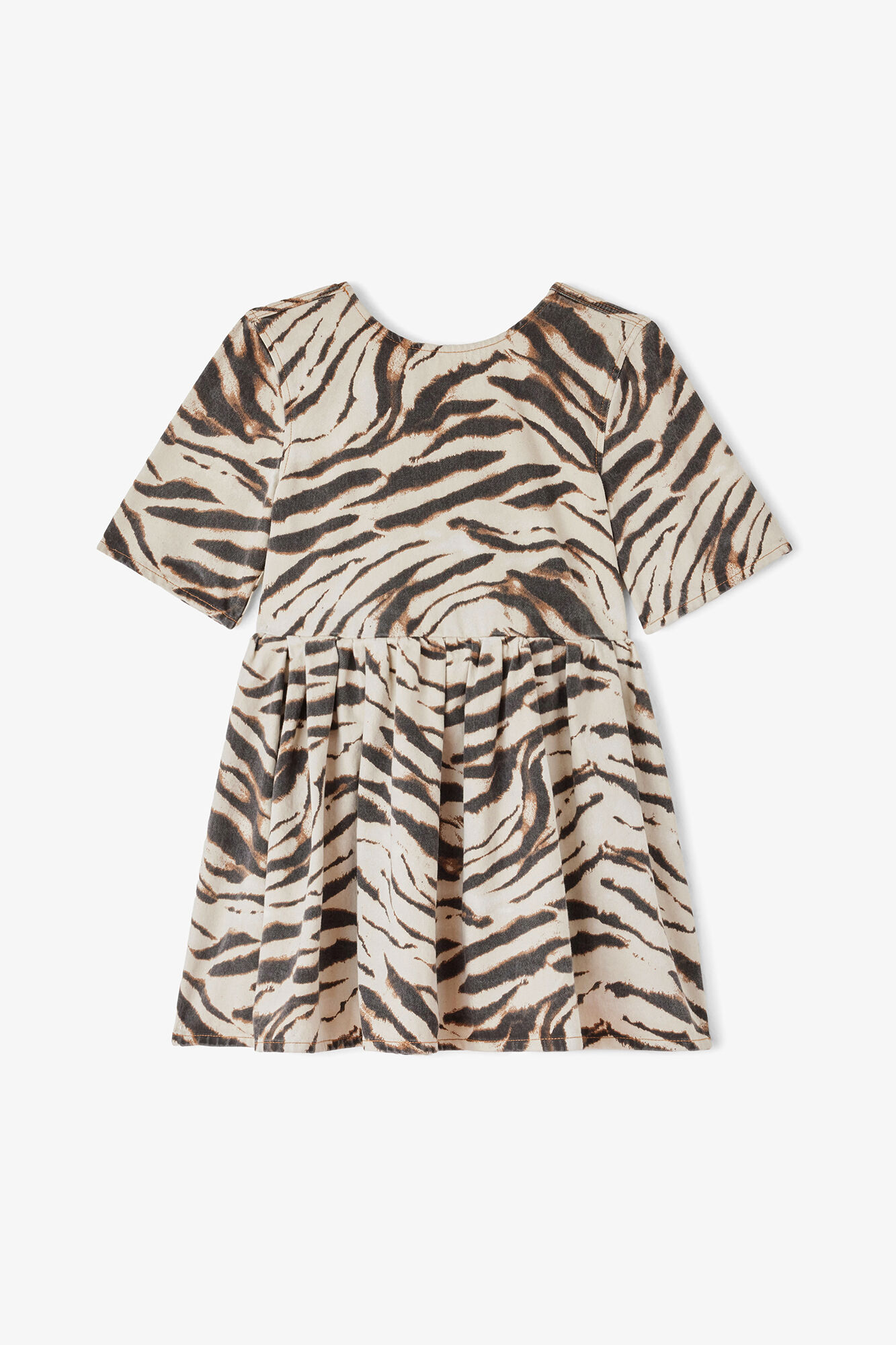 Kjole i zebra denim, Organic Cotton, in colour Egret - 1 - GANNI