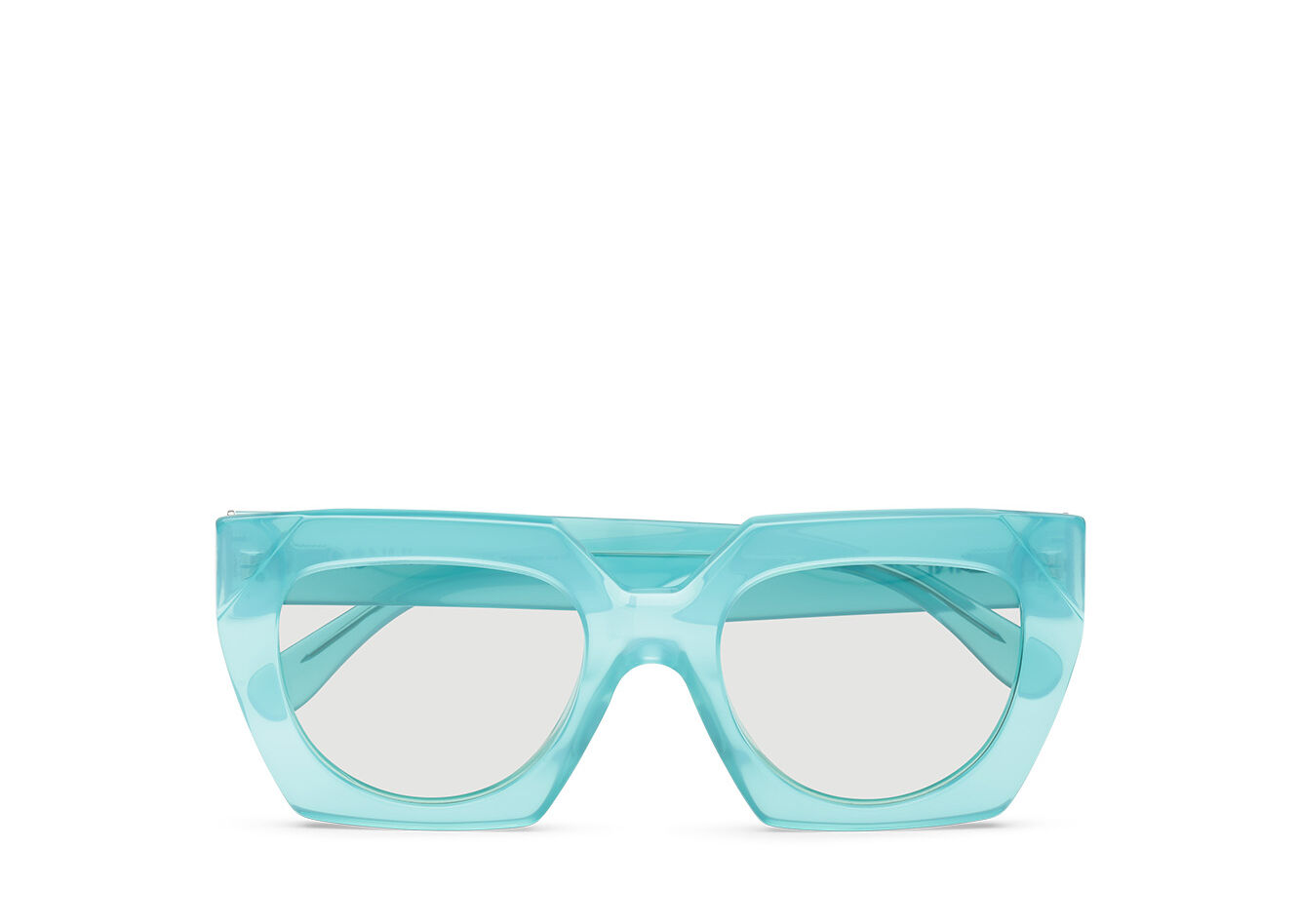 Blue Oversized Sunglasses, Acetate, in colour Winter Sky - 1 - GANNI