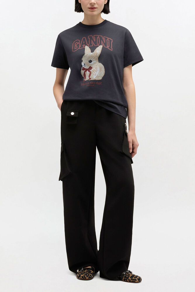 Black Twill Suiting Trousers, Black