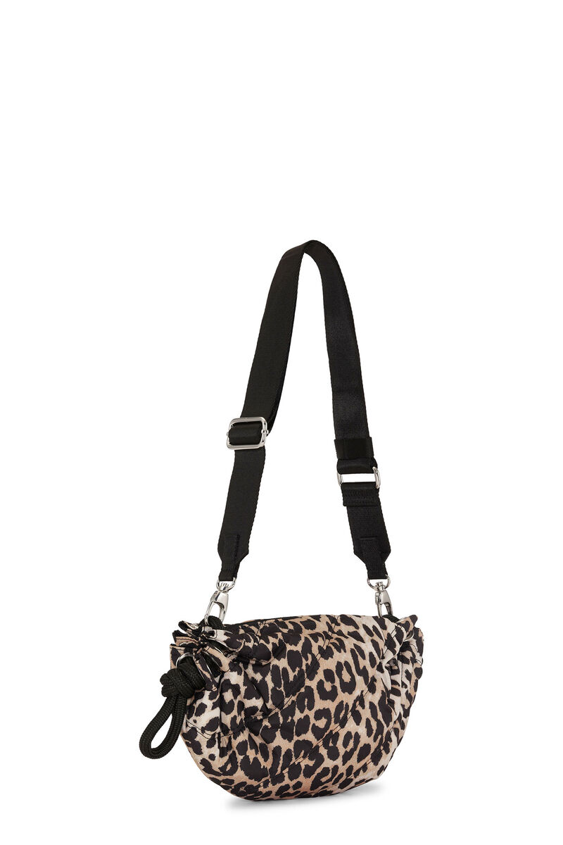 Kleine gesteppte Duffle Bag, Recycled Polyester, in colour Leopard - 2 - GANNI