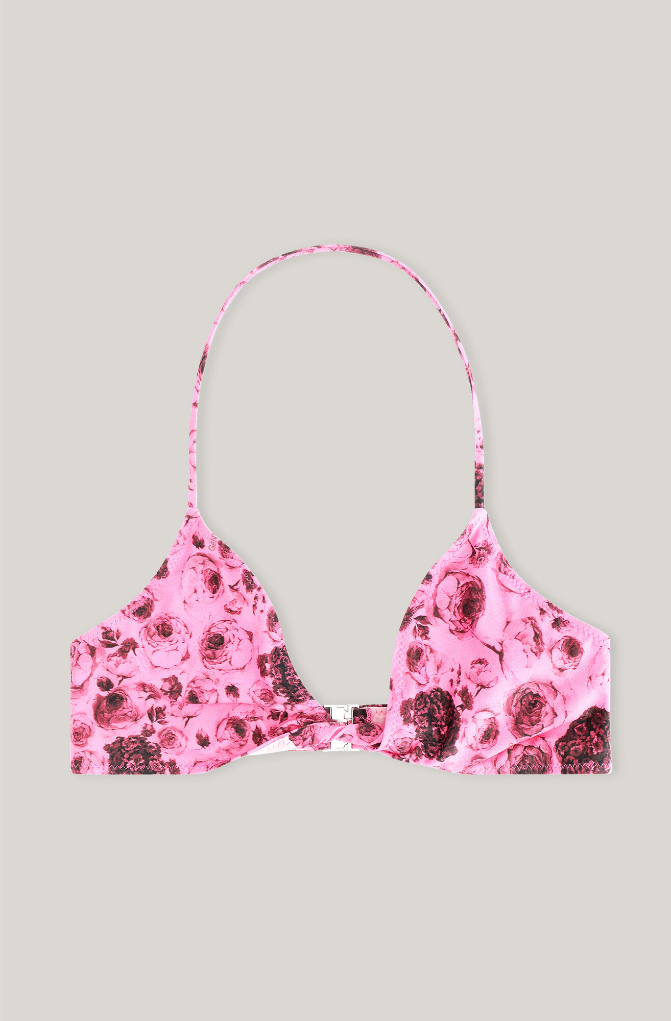 Bikini Top, Elastane, in colour Shocking Pink - 1 - GANNI