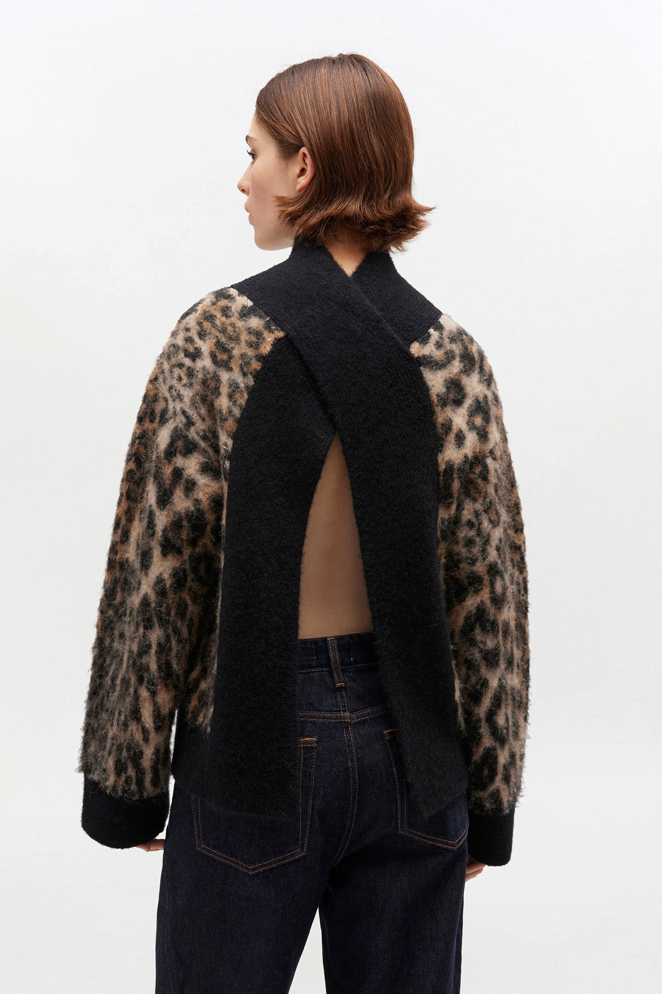 Pull léopard à dos ouvert, in colour Leopard - 3 - GANNI