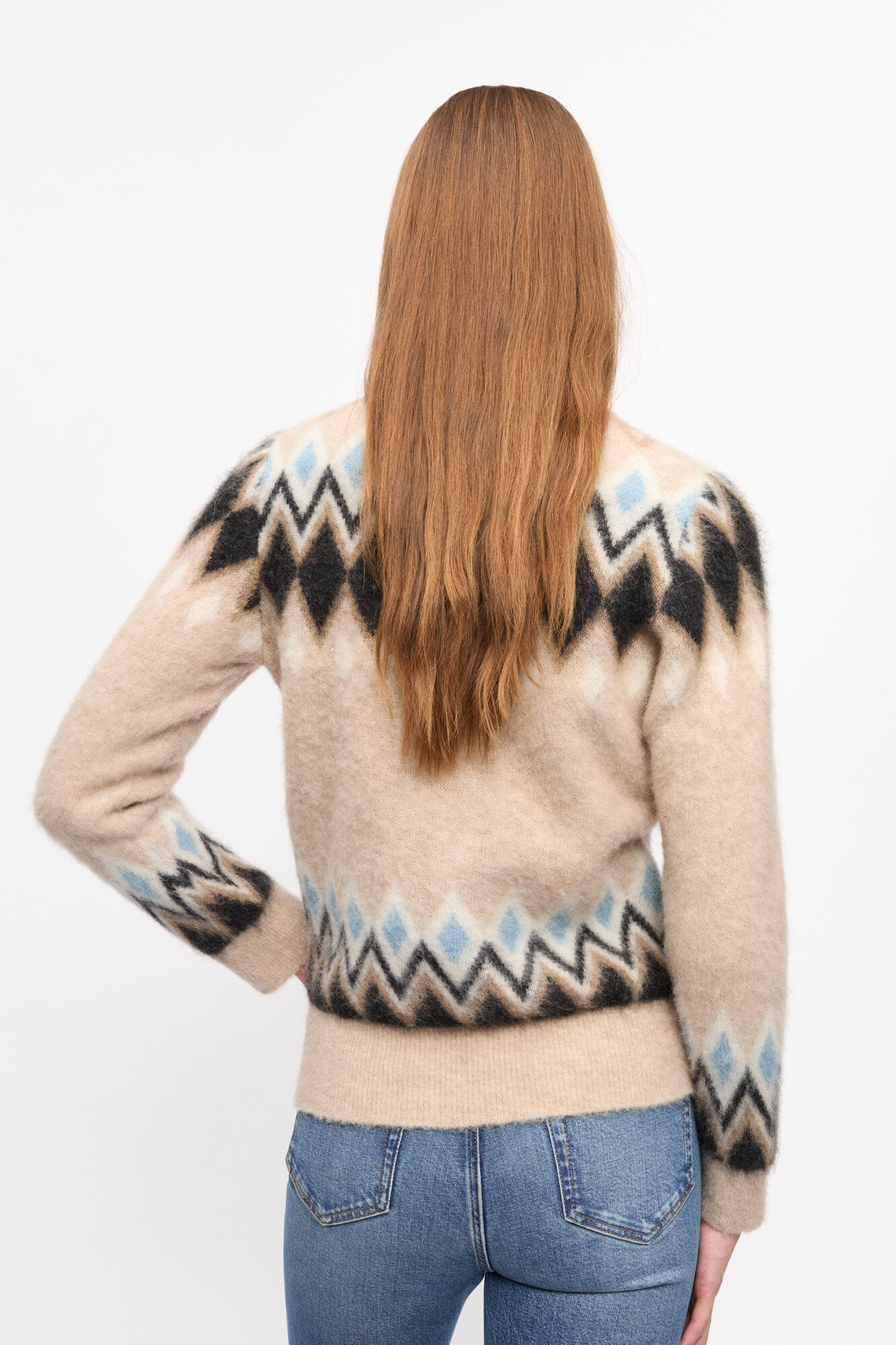 Multicolor Fine Brushed Alpaca Sweater, Alpaca, in colour Latte - 2 - GANNI