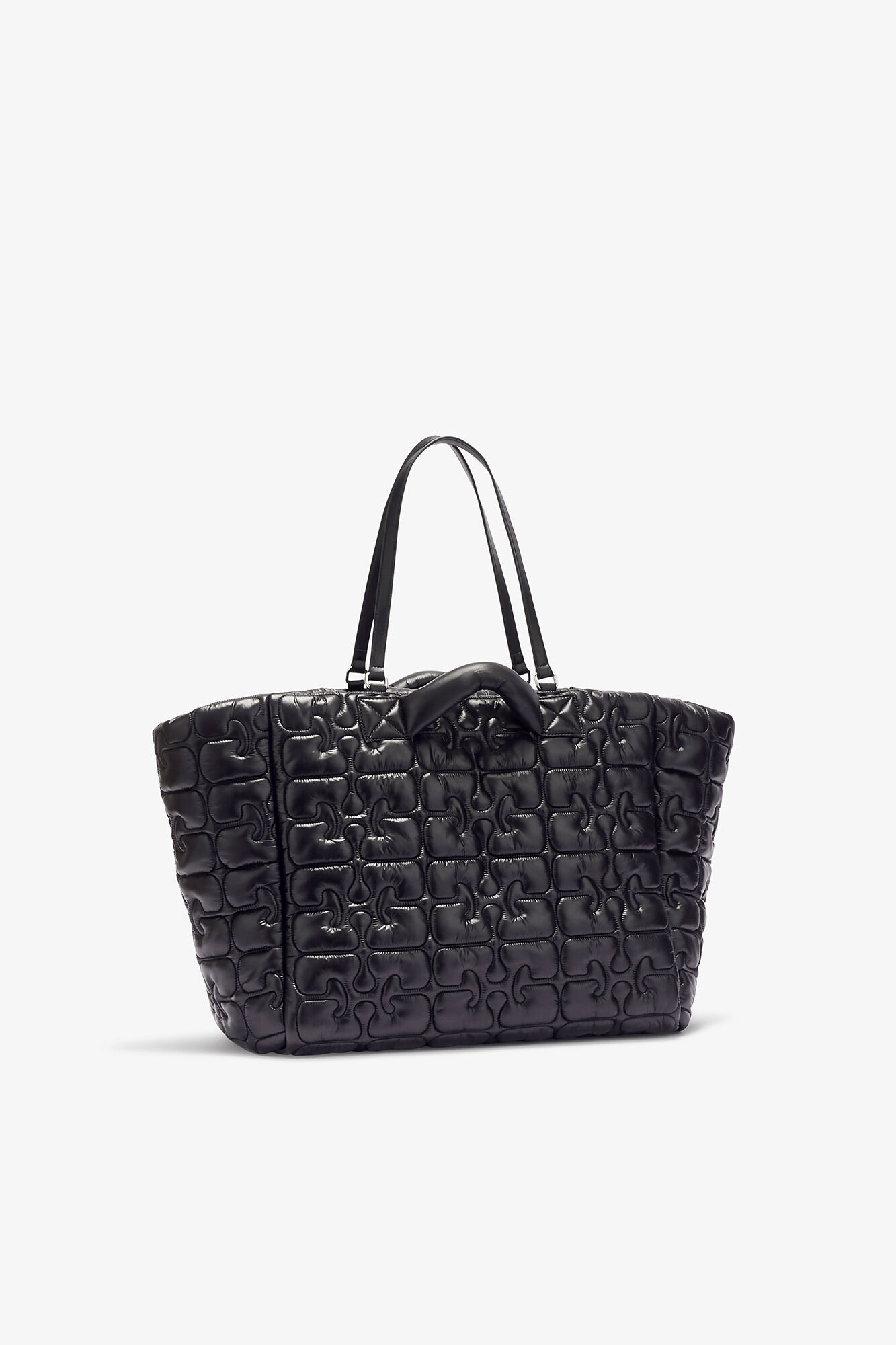 Quilted Re-Tech XXL Tote, Recycled Polyamide, in colour Black - 2 - GANNI