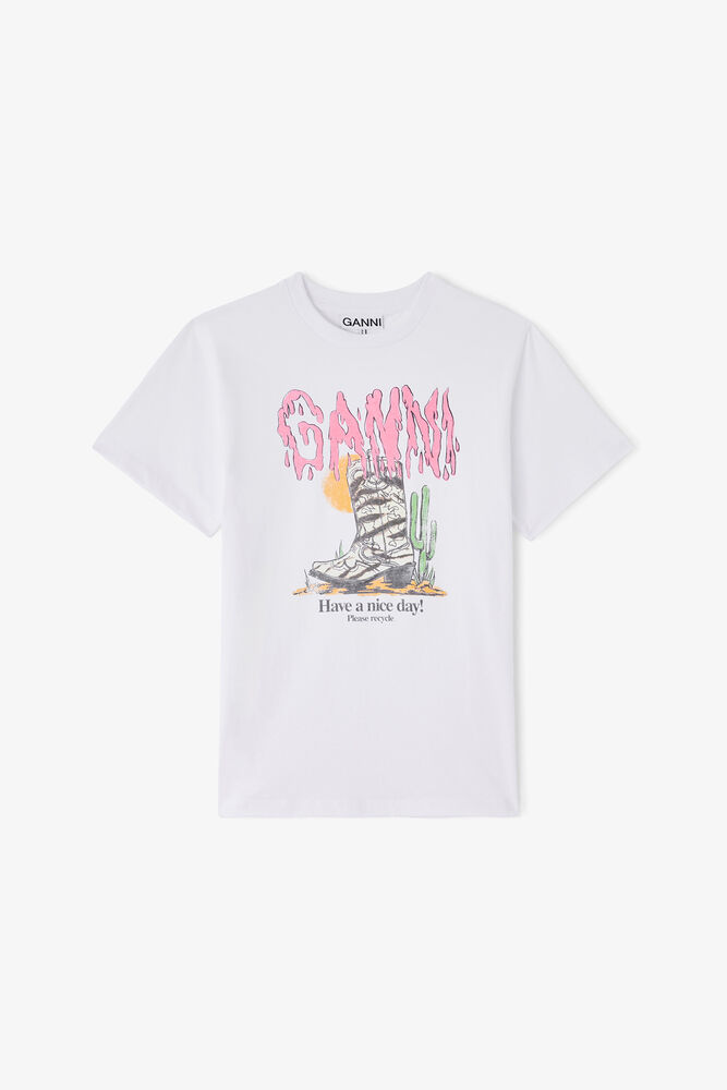 T-shirt with Zebra Western Boot, Bright White