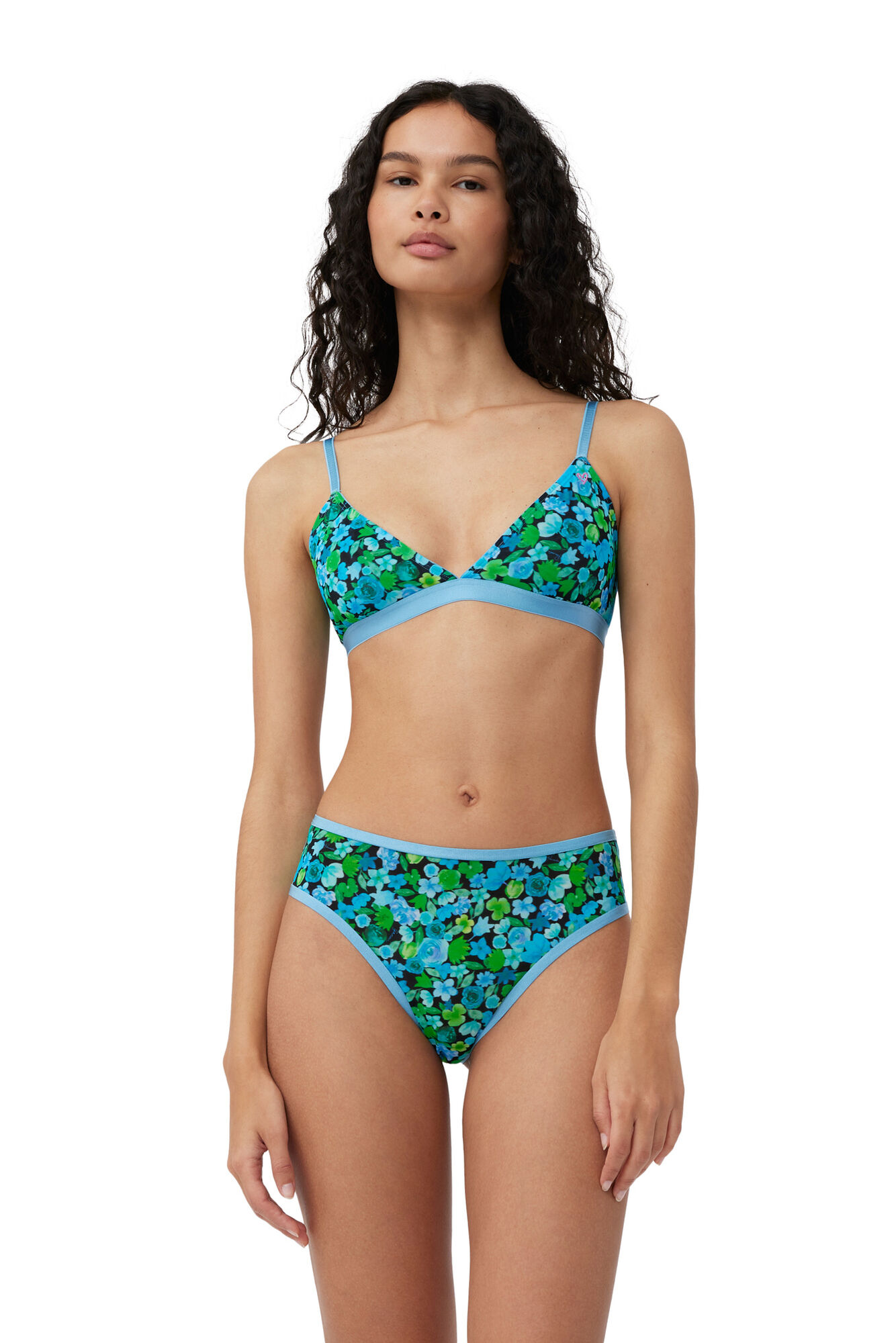 GANNI x Parade Silky Mesh Briefs, Elastane, in colour Alaskan Blue - 5 - GANNI