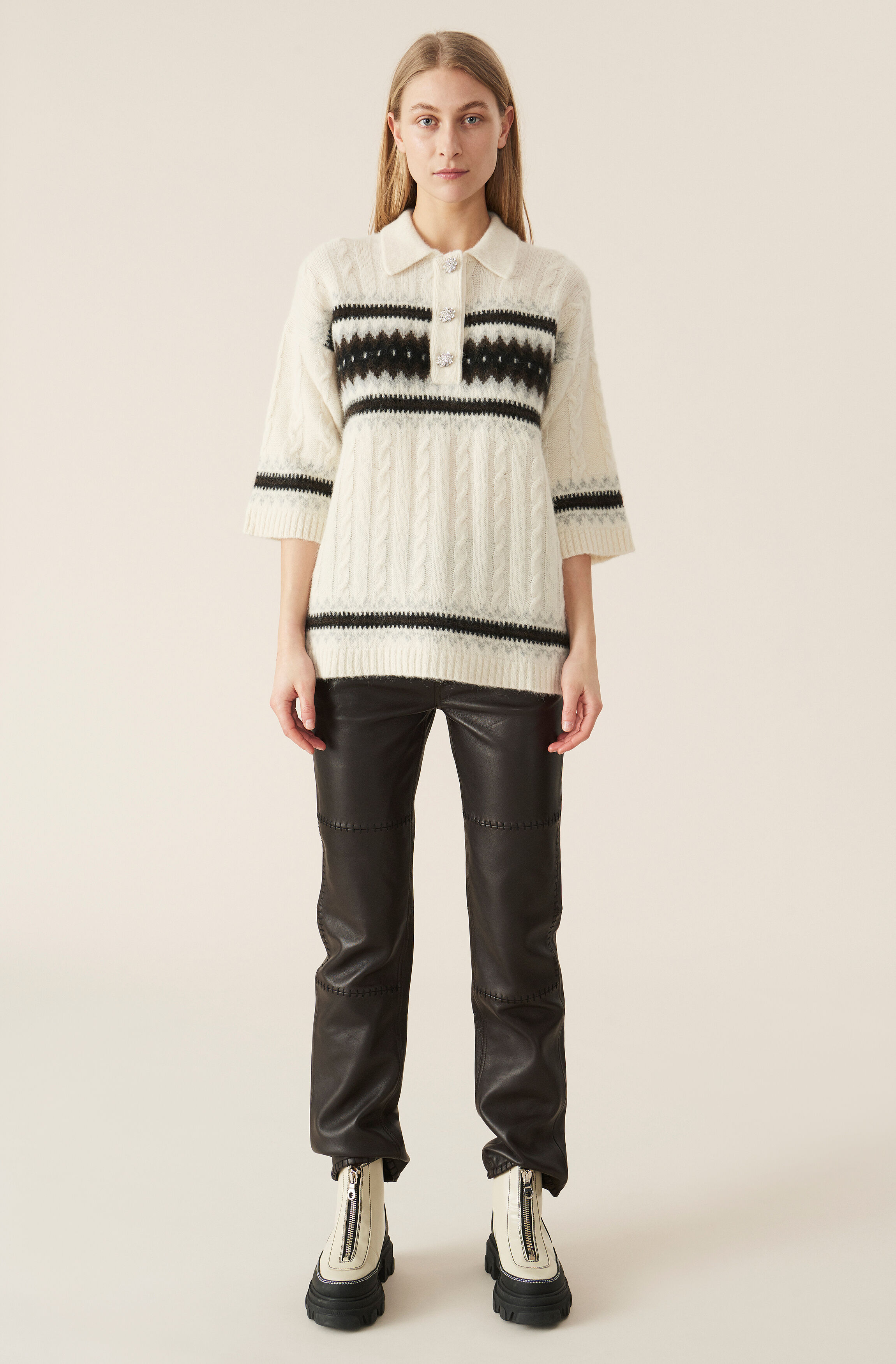 ganni fair isle cardigan