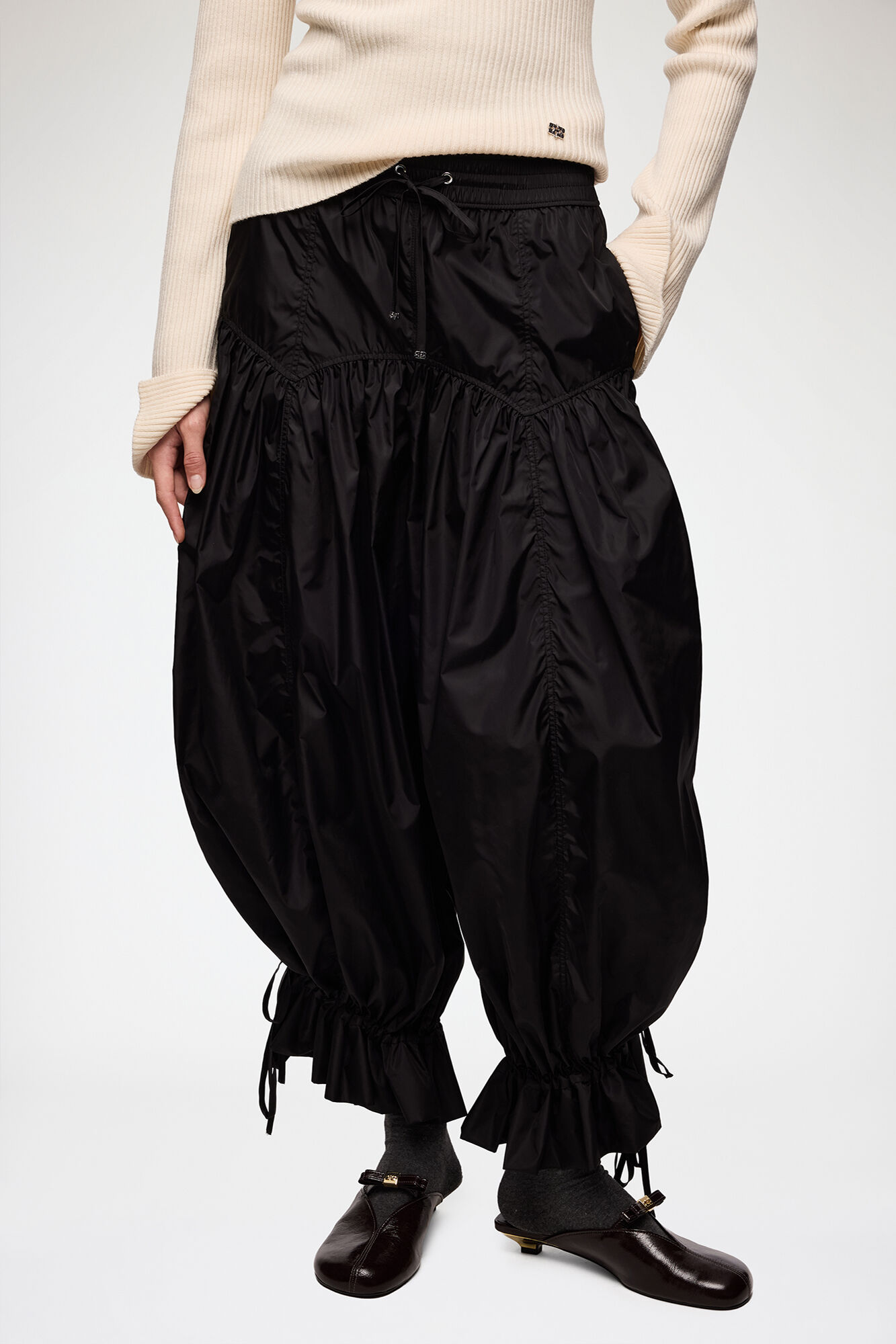 Pants in Black Nylon | GANNI US