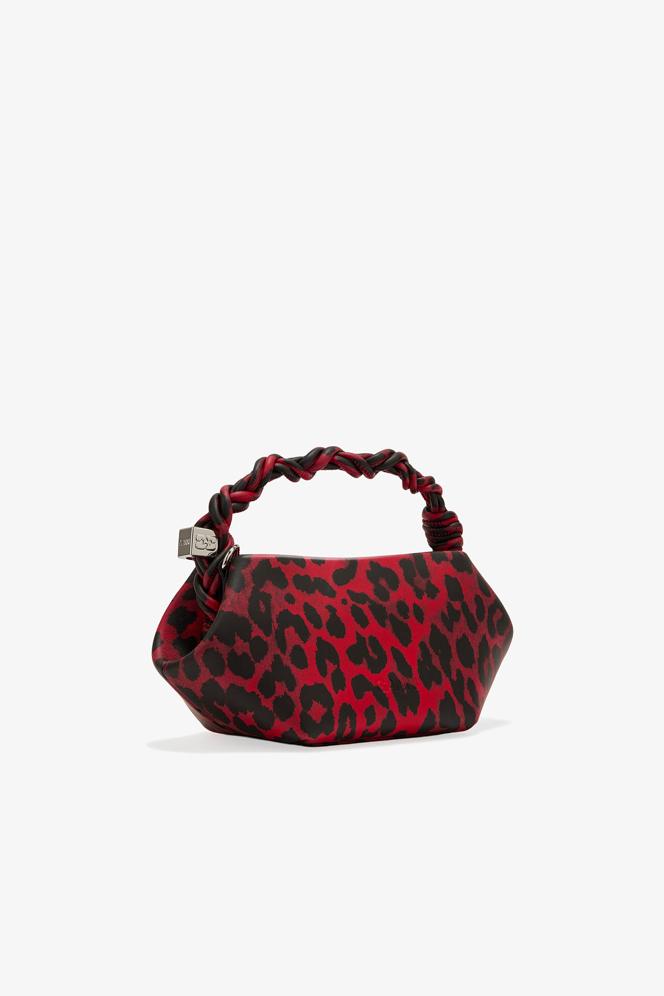 Rote Leopardenmuster Mini GANNI Bou Tasche, Polyester, in colour Racing Red - 2 - GANNI
