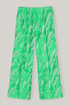 Jacquard Jacquard Cropped Pants, Polyester, in colour Island Green - 1 - GANNI