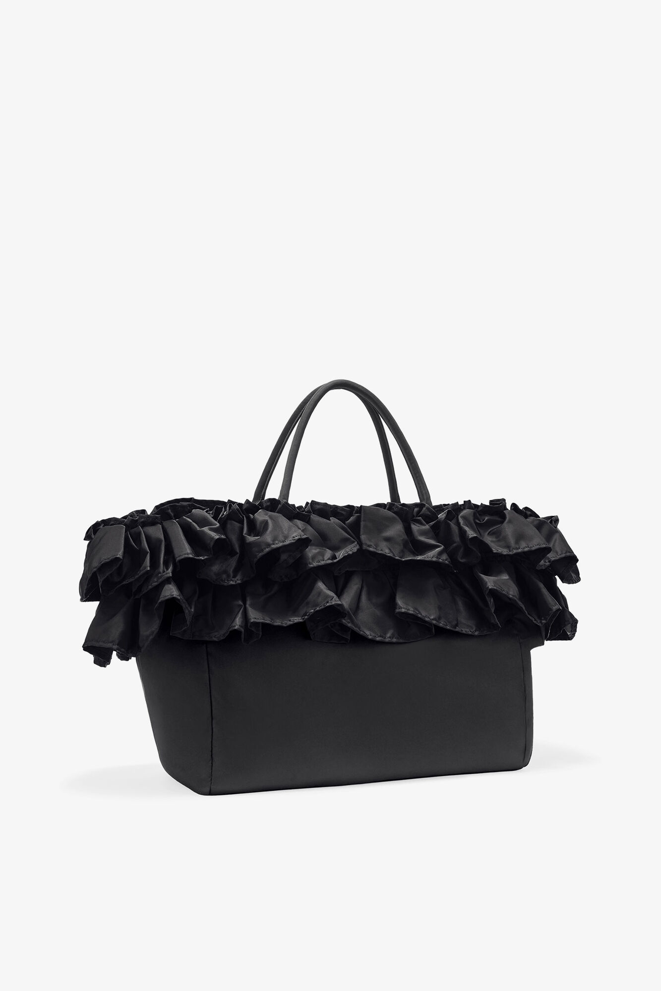 Black Black XXL Ruffle Tote | GANNI US