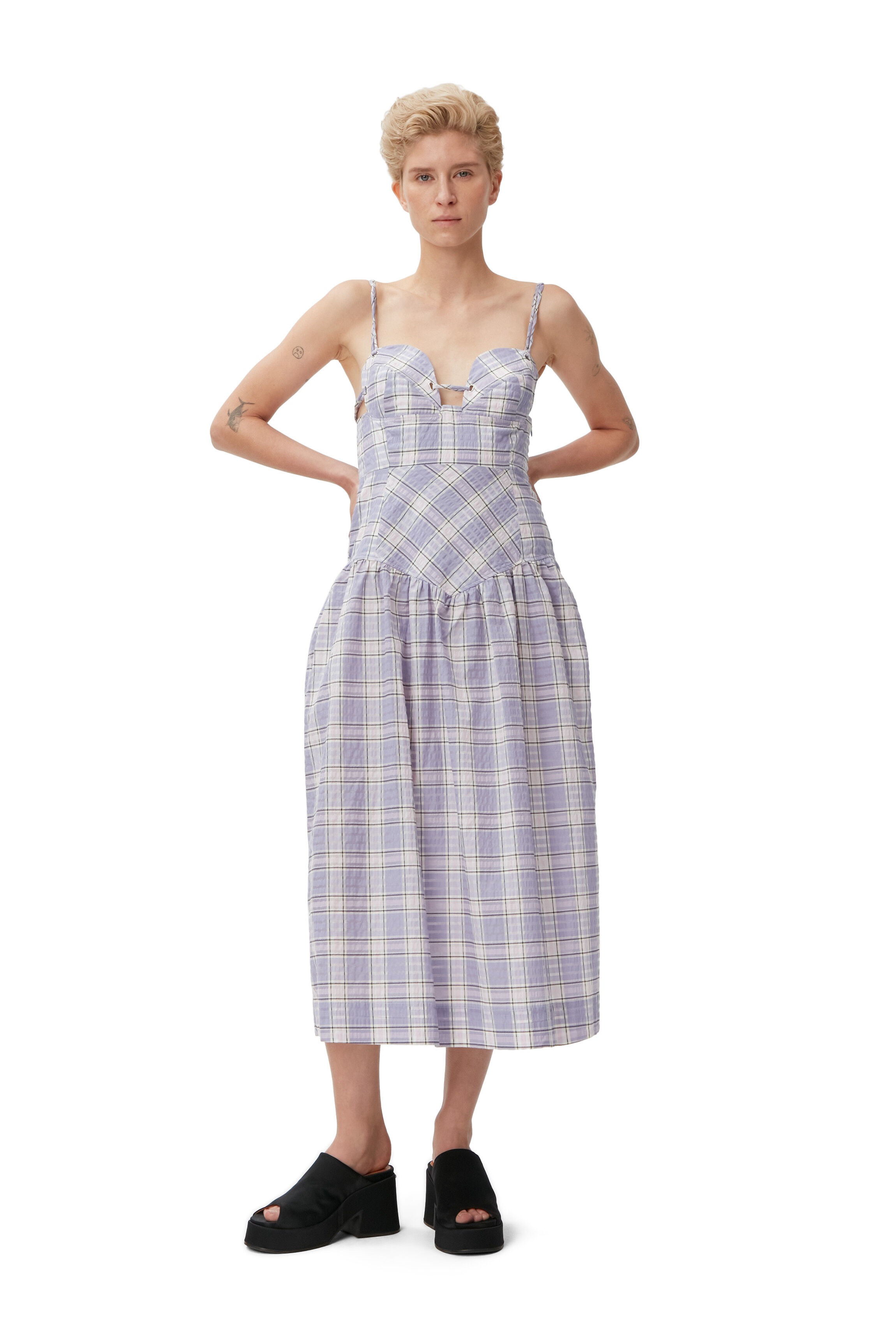 midi seersucker dress