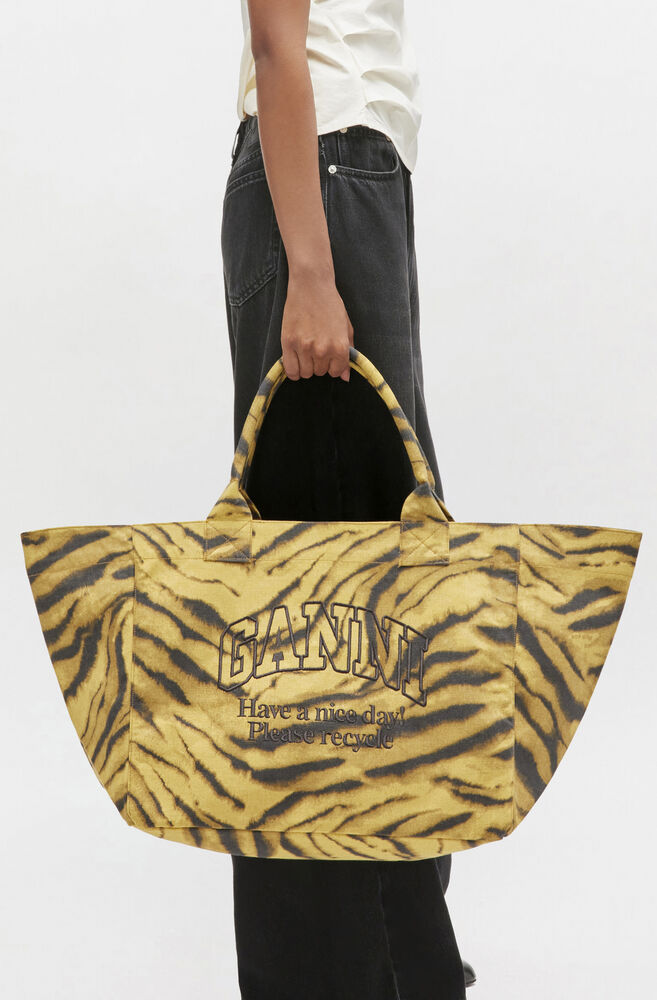 Zebra Print XXL Tote, Khaki
