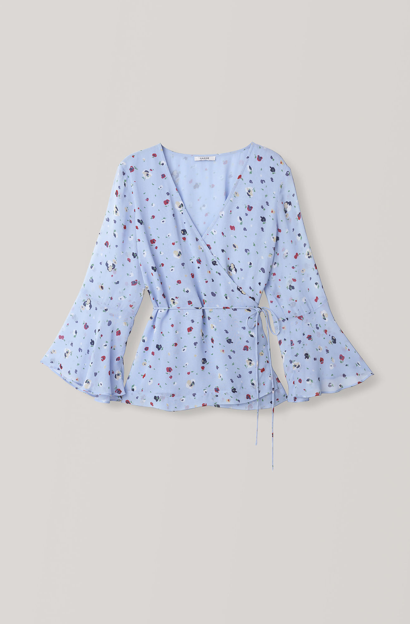 Dainty Georgette Wrap Top, Serenity Blue Dainty Georgette Wrap Top, Serenity Blue, hi-res