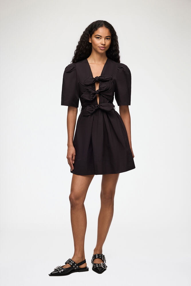 Cotton Mini Dress, Black