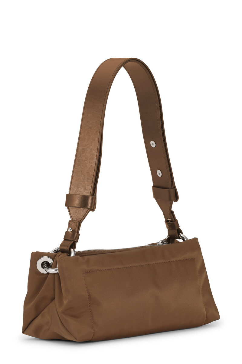 Pillow Baguette Taske, Leather, in colour Toffee - 2 - GANNI