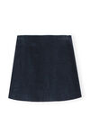 Corduroy Mini Skirt, Cotton, in colour Sky Captain - 1 - GANNI