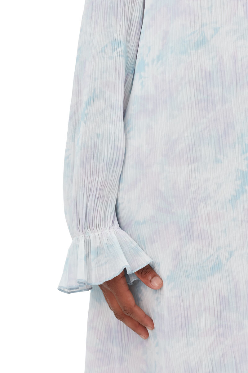 Pleated Georgette Midi Dress, Recycled Polyester, in colour Cherry Blossom - 5 - GANNI