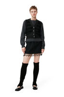 Jacquard Organza Bead Fringe Mini Skirt, in colour Black - 1 - GANNI