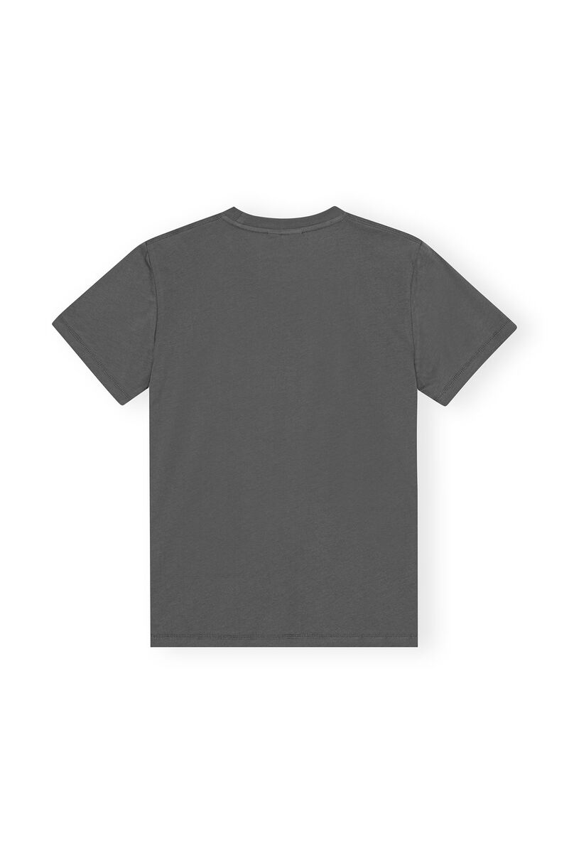 Grey Relaxed Loveclub T-shirt, Cotton, in colour Volcanic Ash - 2 - GANNI
