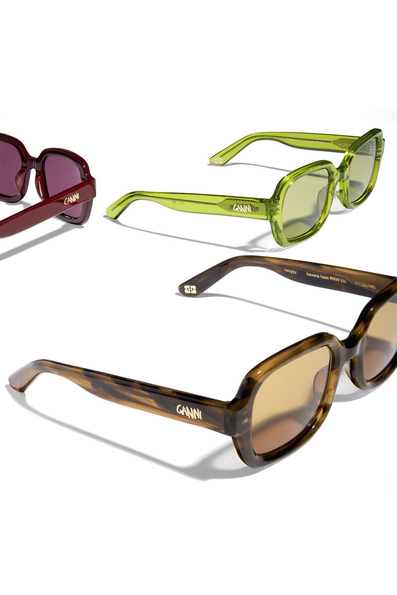 GANNI x Ace & Tate Twiggy Sunglasses, Acetate, in colour Burgundy - 7 - GANNI