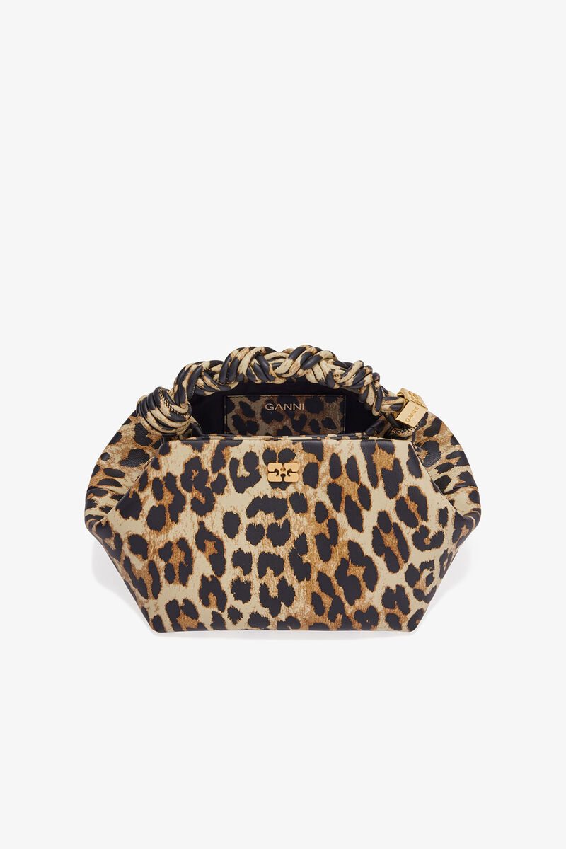 Leopard Small GANNI Bou Bag, Polyester, in colour Leopard - 3 - GANNI