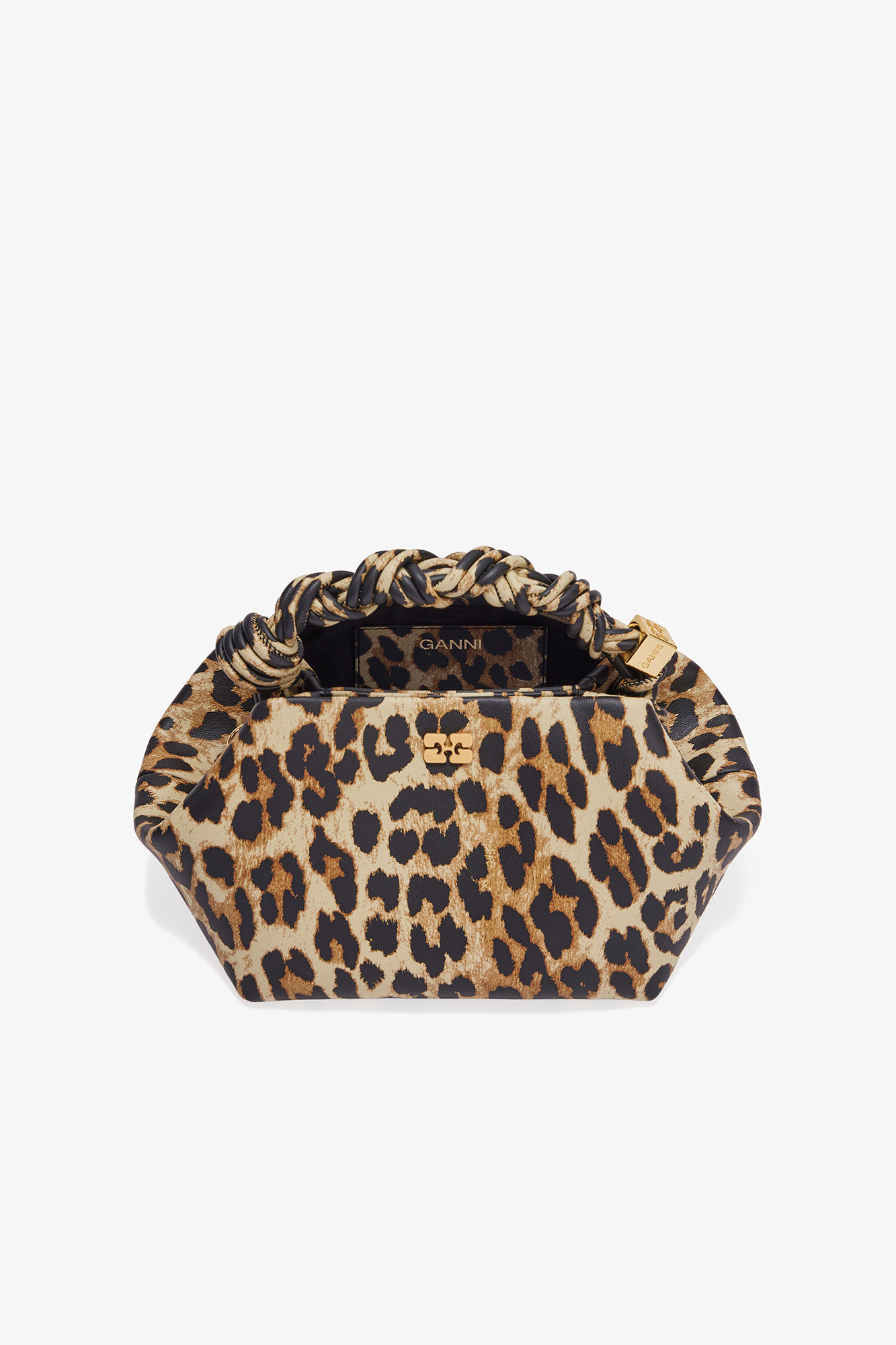 Leopard Small GANNI Bou Bag, Polyester, in colour Leopard - 3 - GANNI