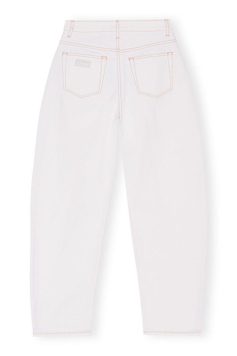 Jean Stary blanc, Cotton, in colour Bright White - 2 - GANNI