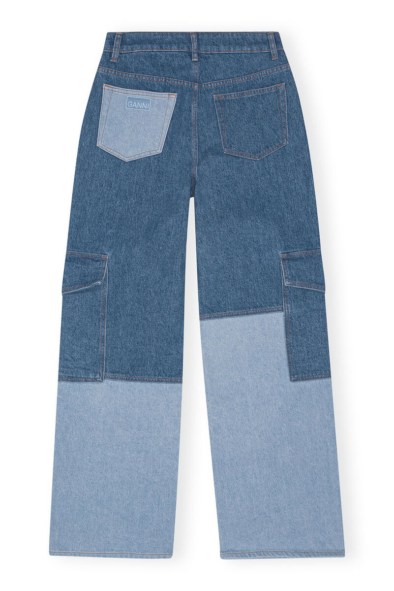 Mid Blue Vintage Angi Jeans, Cotton, in colour Mid Blue Vintage - 2 - GANNI