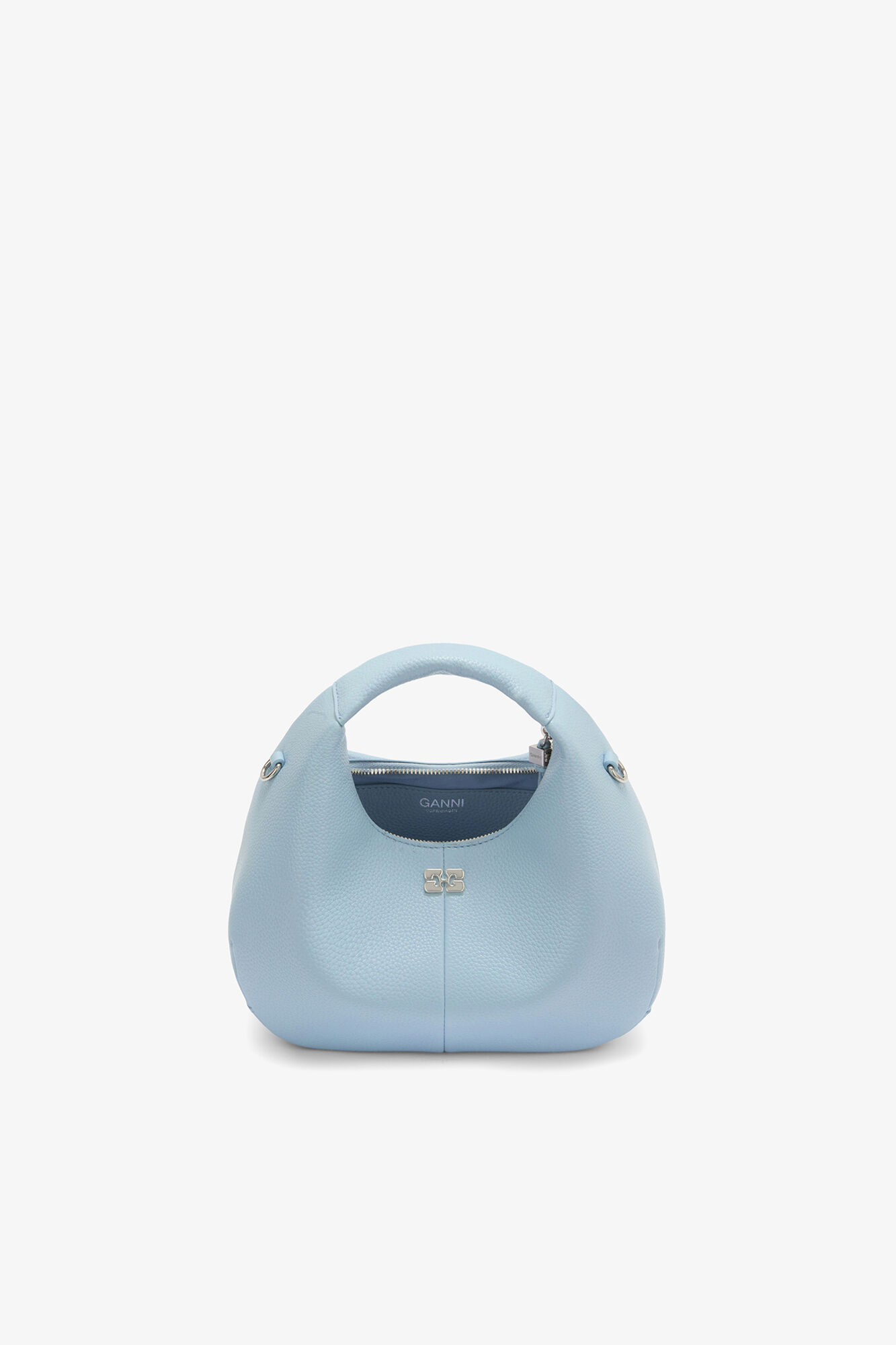 Mini sac bleu Hobo, Recycled Polyester, in colour Celestial Blue - 3 - GANNI